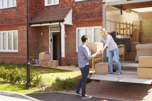 Loading a larger property move in a busy Crouch End street