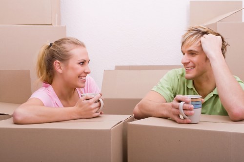 Furniture and boxes loaded into a moving truck in Crouch End