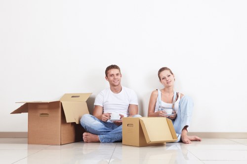 Packing stock and office equipment for a local business move