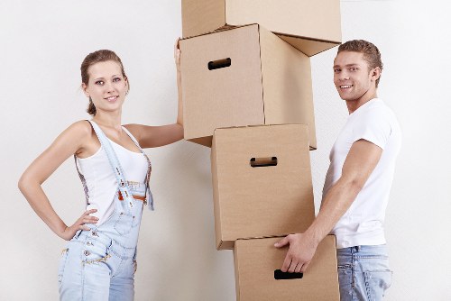 Packed boxes and furniture ready for a local home removal