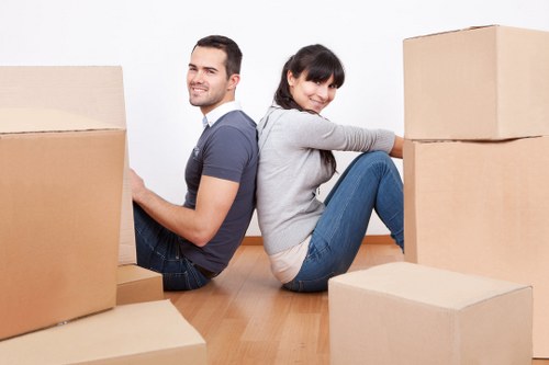 A local office move team organising transport and floor plan placement in Crouch End
